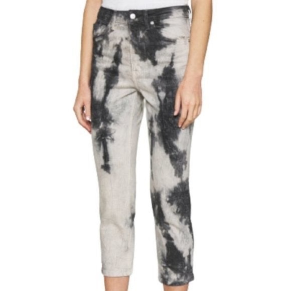 Topshop High Rise Straight Leg Cropped Jeans Acid Wash NWT Denim - Picture 3 of 7